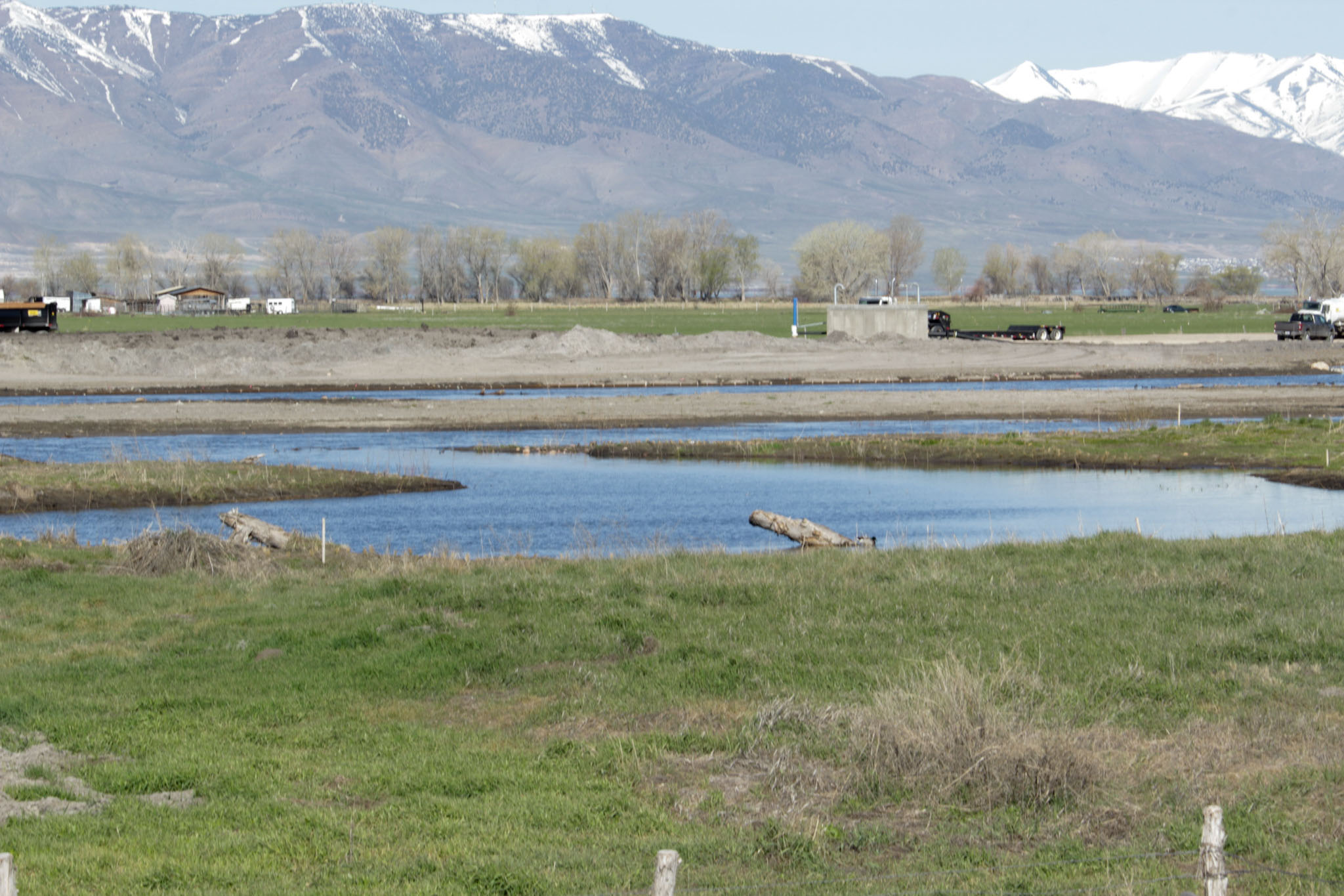 Water flowing through the new Provo River delta.