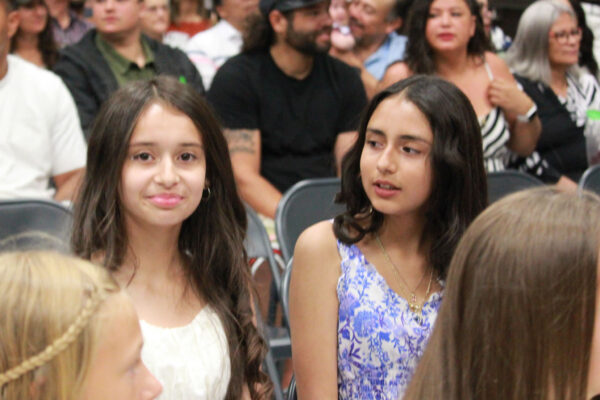 Sixth grade girls awaiting ceremony.