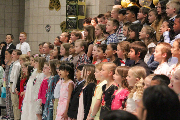 Second grade students performing.