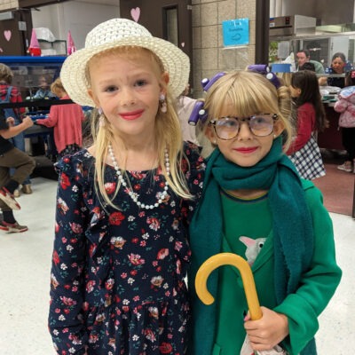 Children dressed as if 100 years old.