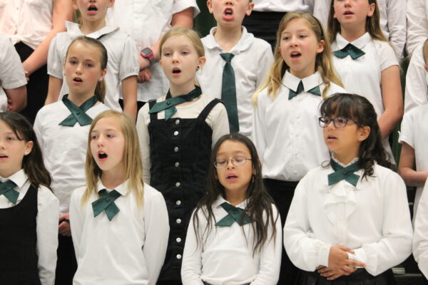 Choir preparing to sing.