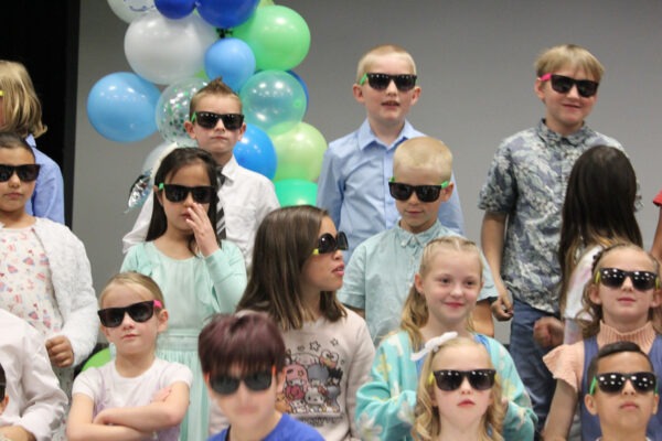 Children with sunglasses.