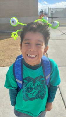 boy student with fun hat